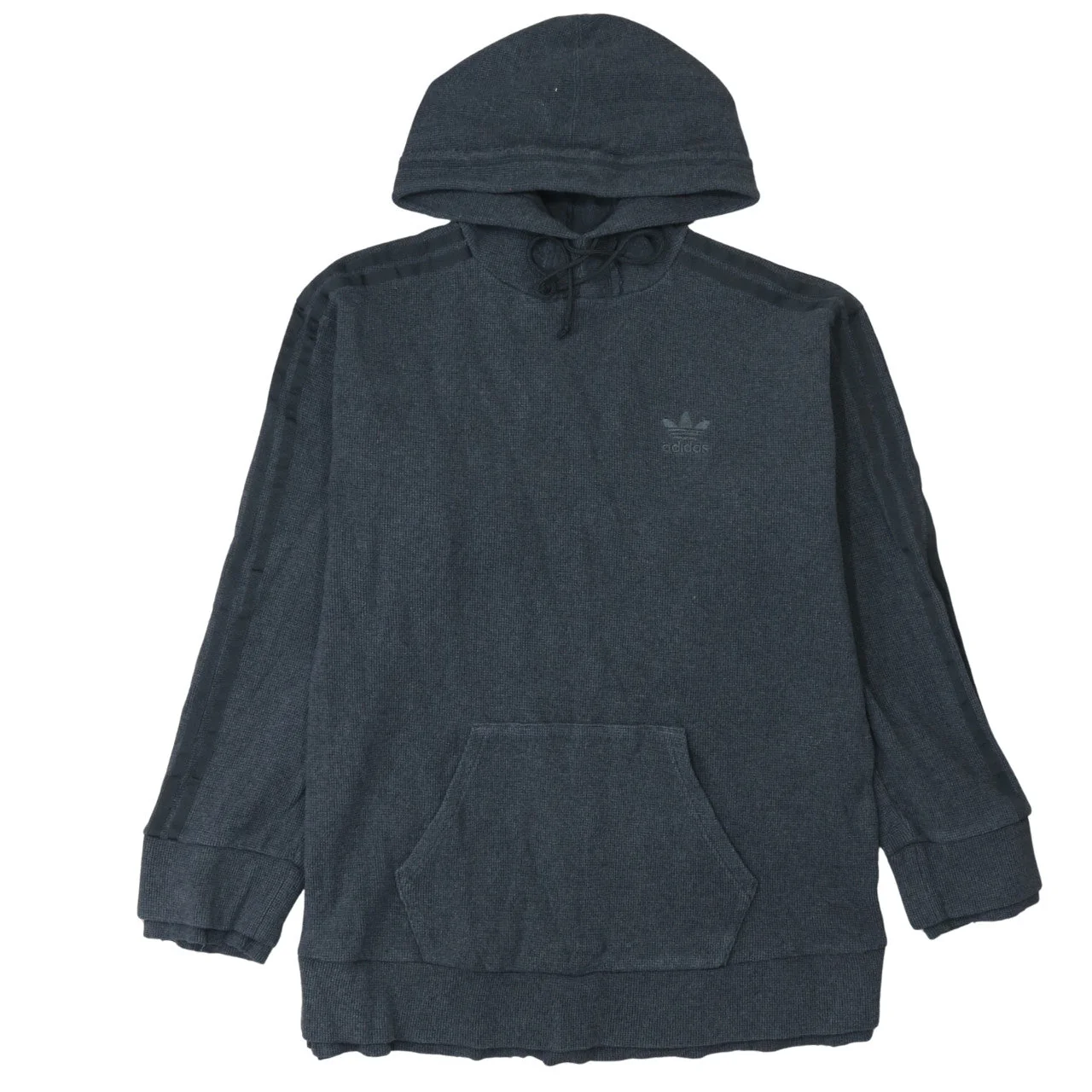 Adidas Men Grey Pullover Hoodie Size L Knit Sports Style