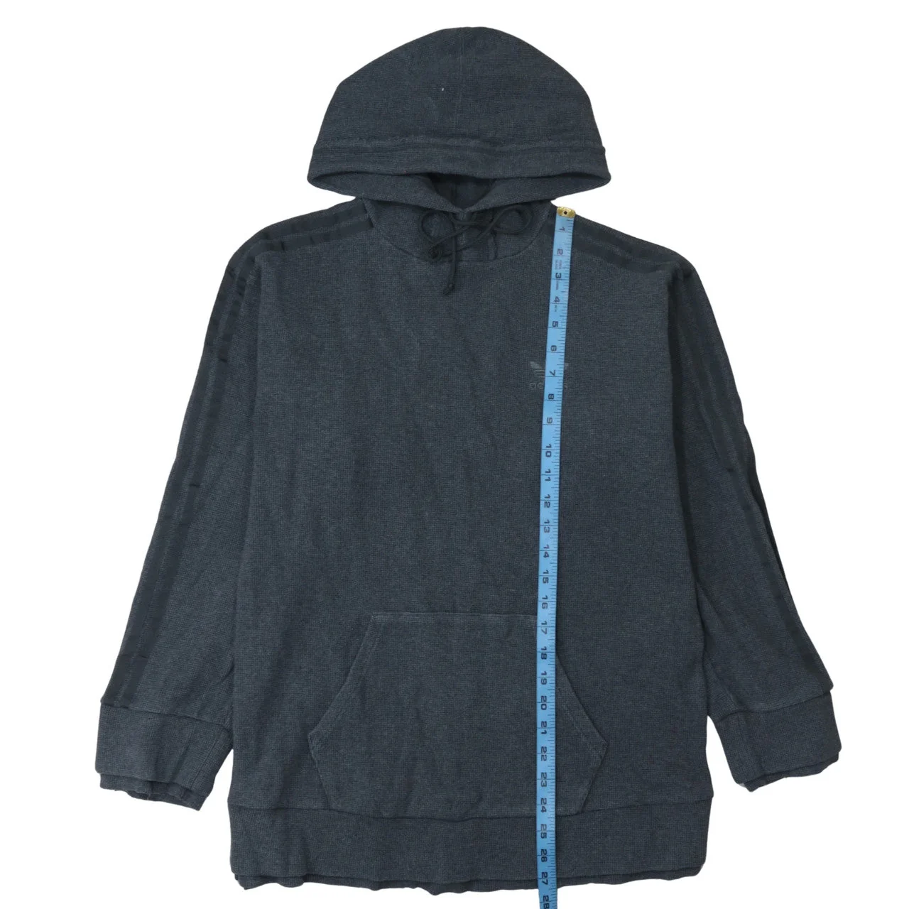Adidas Men Grey Pullover Hoodie Size L Knit Sports Style - Image 2