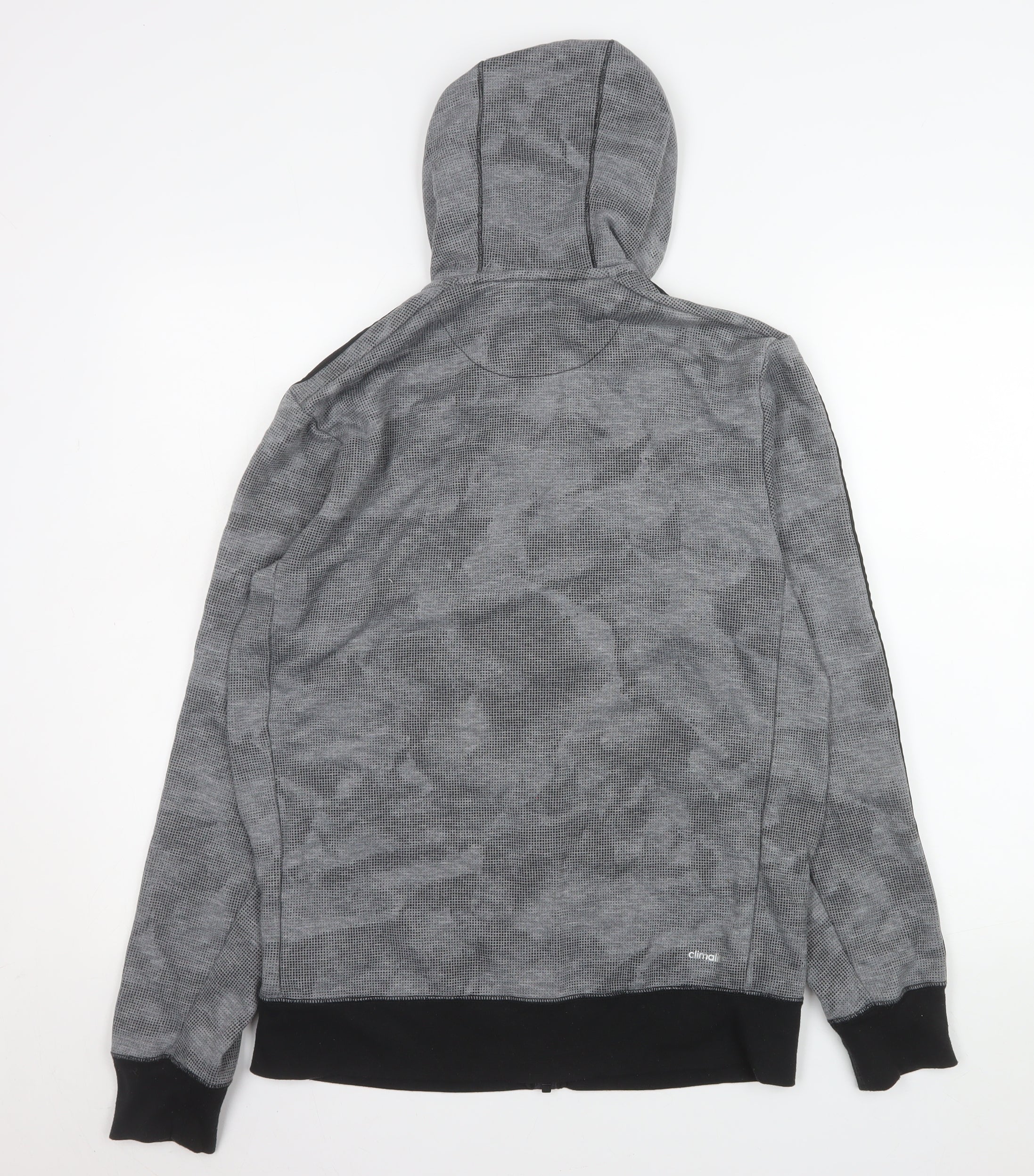 Adidas Men Grey Sport Essentials Hooded Full Zip Jacket M - Image 3