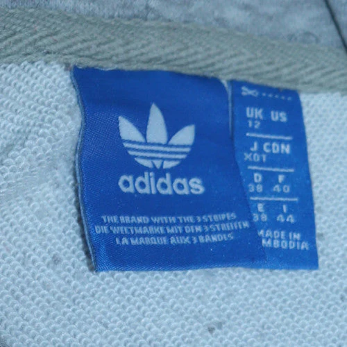 Adidas Men Grey XL Pullover Hoodie with Logo Graphic Print - Image 6