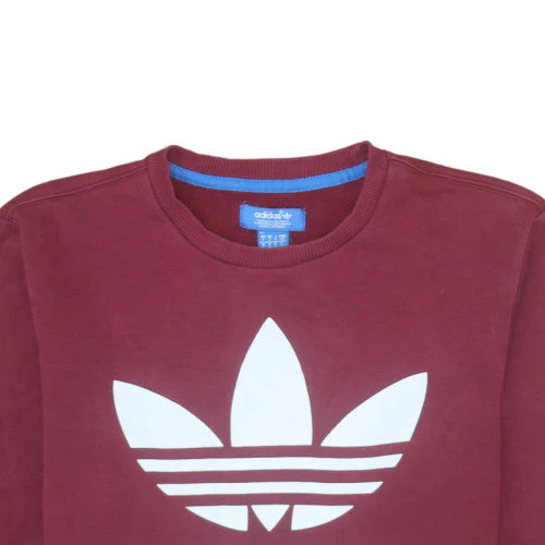 Adidas Men Red Crew Neck Pullover Sweatshirt S Regular Fit - Image 7