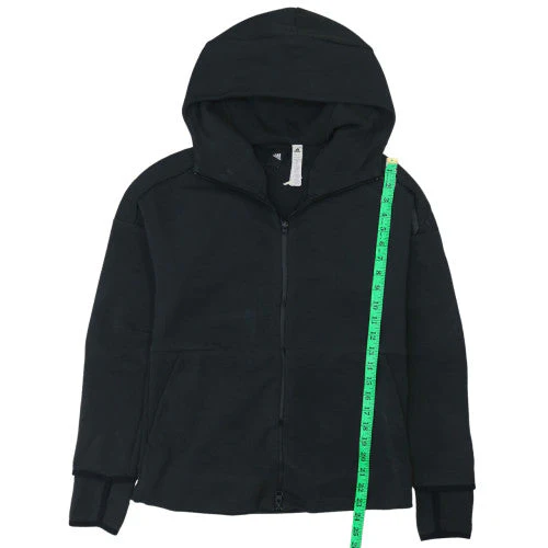 Adidas Men’s Black Full Zip Hoodie M Regular Fit Sportswear - Image 2