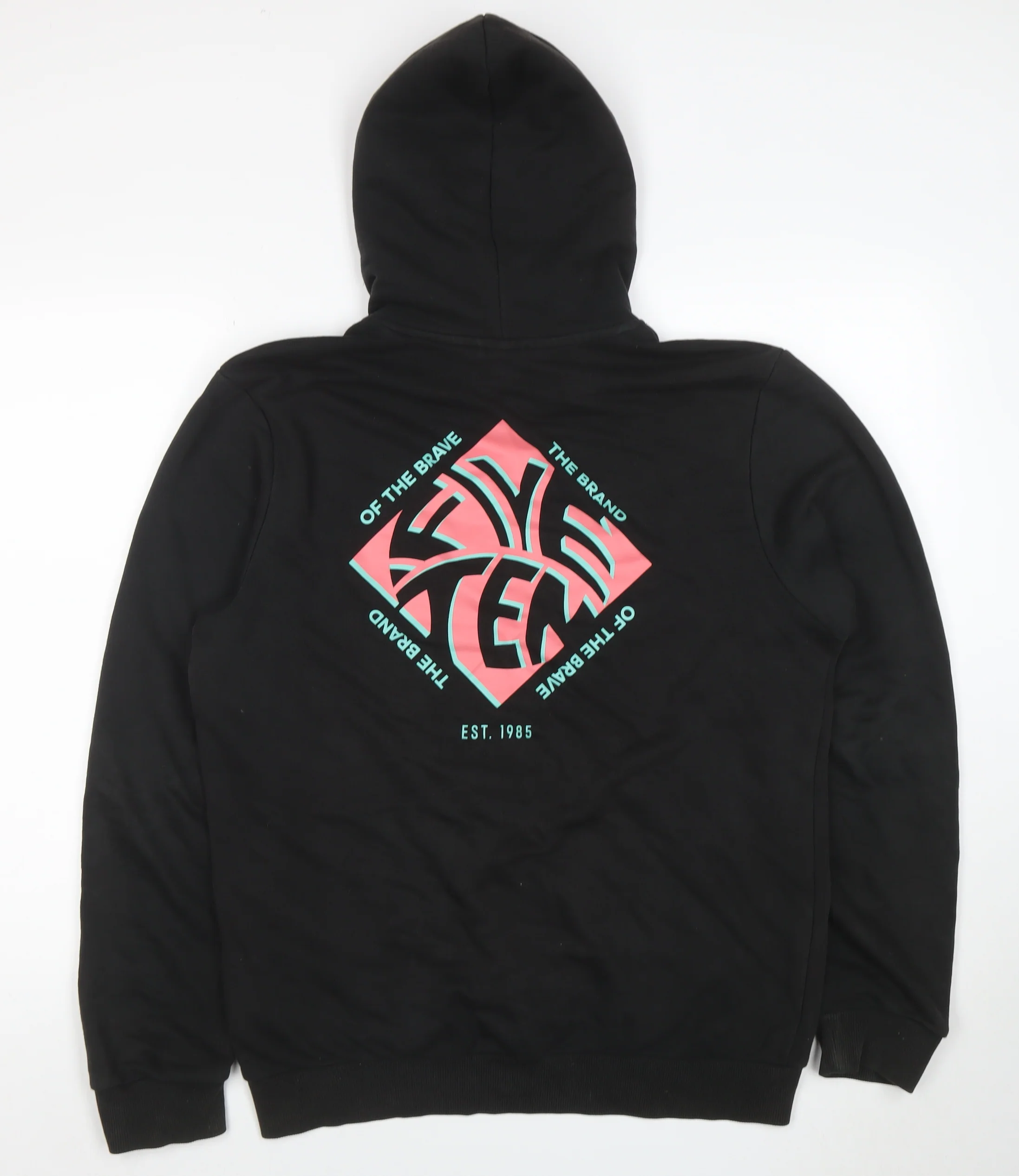 Adidas Men’s Black Pullover Hoodie M Graphic Logo Fleece Sweatshirt - Image 3