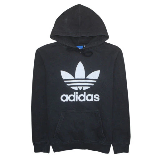 Adidas Men’s Black Pullover Hoodie Size S Classic Trefoil Logo Sweatshirt