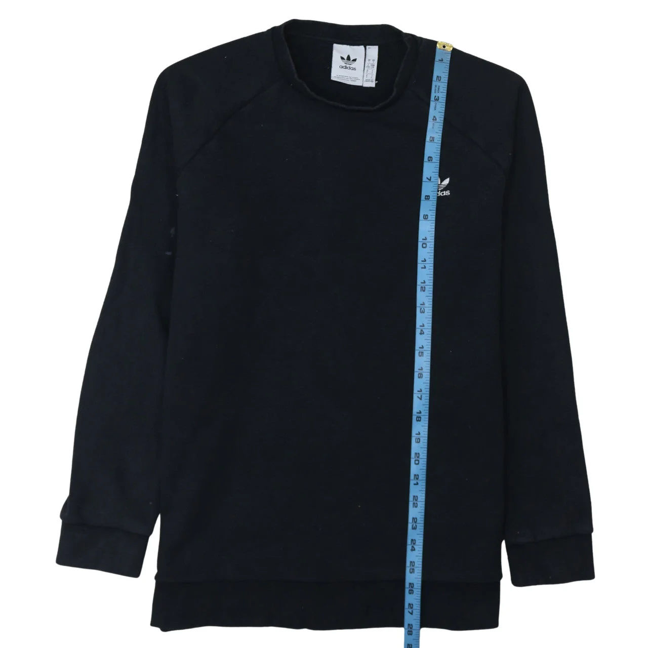 Adidas Men’s Black Pullover Sweatshirt L Crew Neck Logo Fleece - Image 3