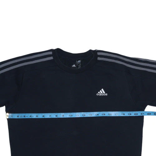 Adidas Men’s Black Small Crew Neck Pullover Sweatshirt with Logo - Image 2