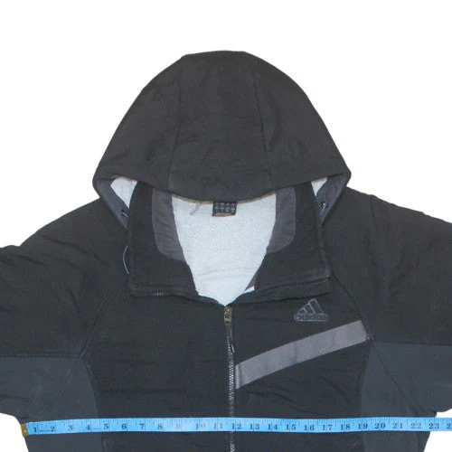 Adidas Men’s Black Softshell Hooded Jacket L Sports Full Zip - Image 2
