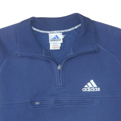 Adidas Men’s Blue 1/4 Zip Fleece Sweatshirt Size S Sports Pullover - Image 6