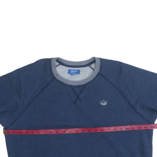 adidas Men’s Blue Crew Neck Long Sleeve Pullover Sweatshirt L - Image 3