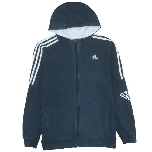 Adidas Men’s Blue Full Zip Hoodie Size M Sports Fleece Jacket