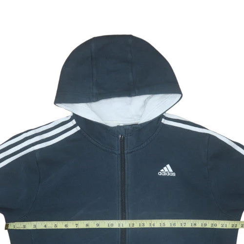 Adidas Men’s Blue Full Zip Hoodie Size M Sports Fleece Jacket - Image 2