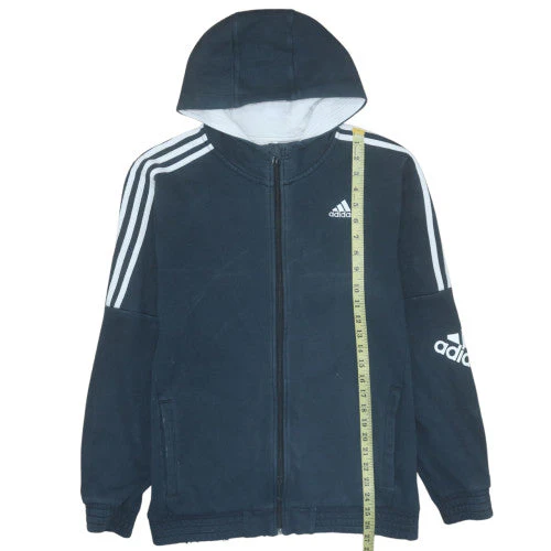 Adidas Men’s Blue Full Zip Hoodie Size M Sports Fleece Jacket - Image 3