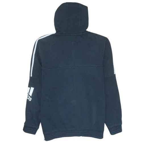 Adidas Men’s Blue Full Zip Hoodie Size M Sports Fleece Jacket - Image 4