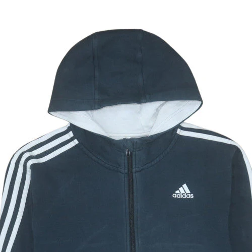 Adidas Men’s Blue Full Zip Hoodie Size M Sports Fleece Jacket - Image 8