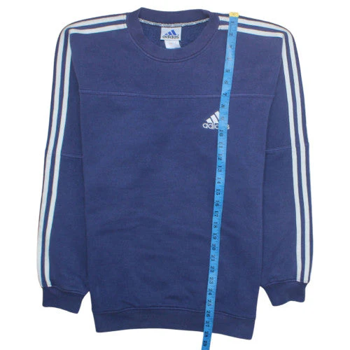 Adidas Men’s Blue Logo Pullover Sweatshirt Size L Fleece Crewneck - Image 3