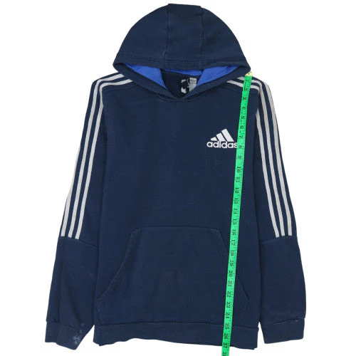 Adidas Men’s Blue Pullover Hoodie L Fleece Sportswear - Image 2