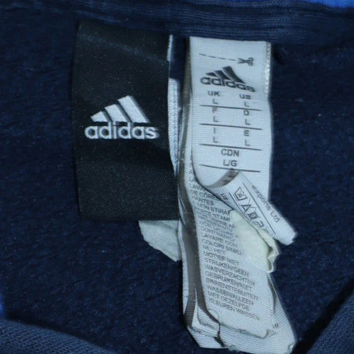 Adidas Men’s Blue Pullover Hoodie L Fleece Sportswear - Image 5