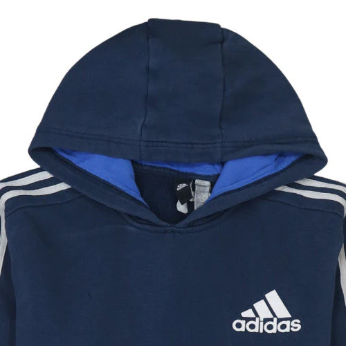 Adidas Men’s Blue Pullover Hoodie L Fleece Sportswear - Image 6