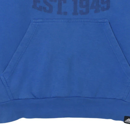 Adidas Men’s Blue Pullover Hoodie L Logo Fleece Sweatshirt - Image 8
