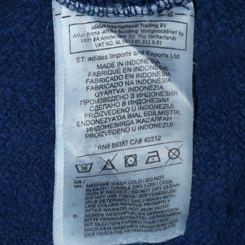 adidas Men’s Blue Pullover Hoodie Small Fleece Sportswear - Image 6
