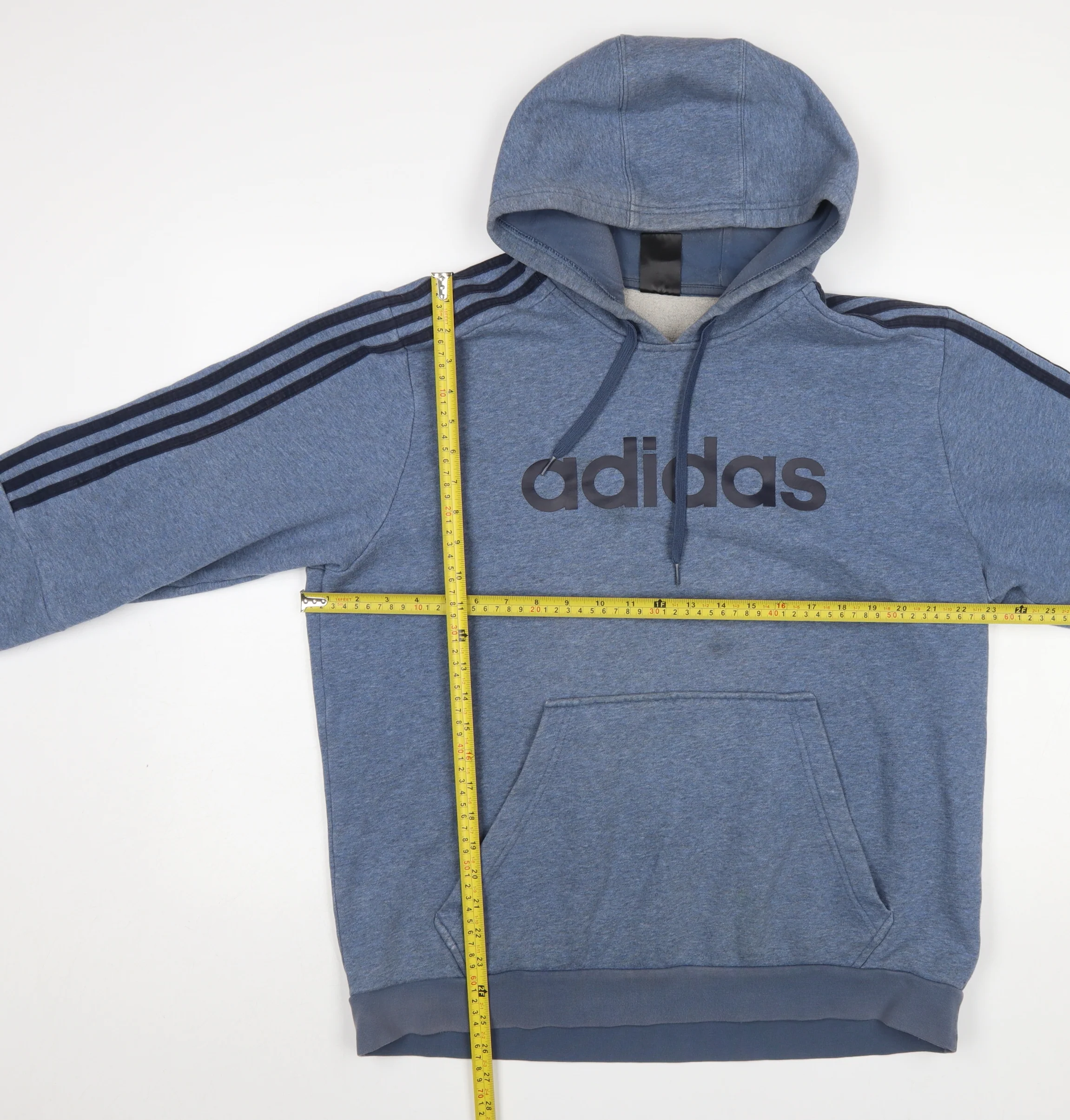 adidas Men’s Blue XL Pullover Hoodie Sweatshirt Logo Sportswear - Image 2