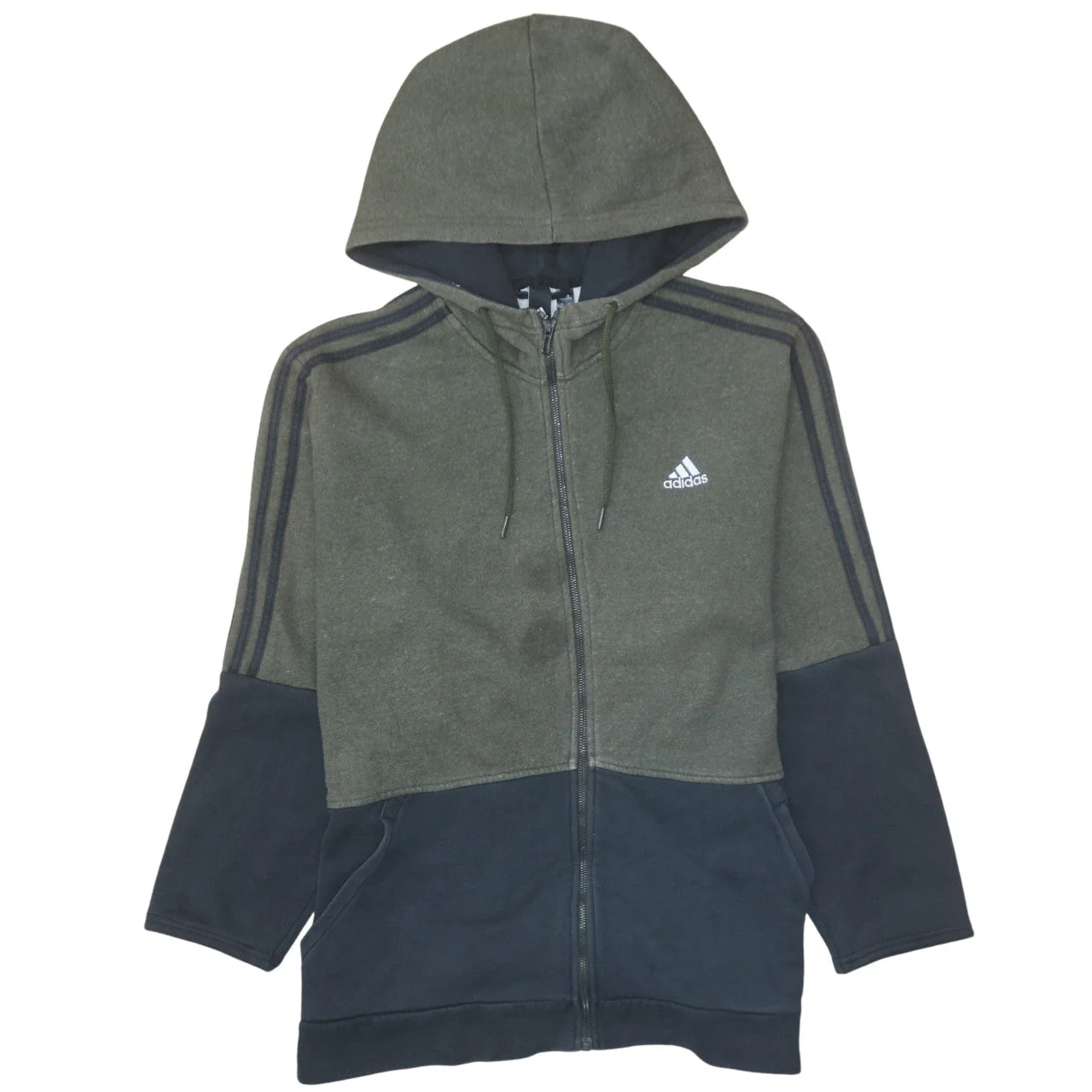 Adidas Men’s Green XL Full Zip Fleece Hoodie Sweatshirt - Image 10