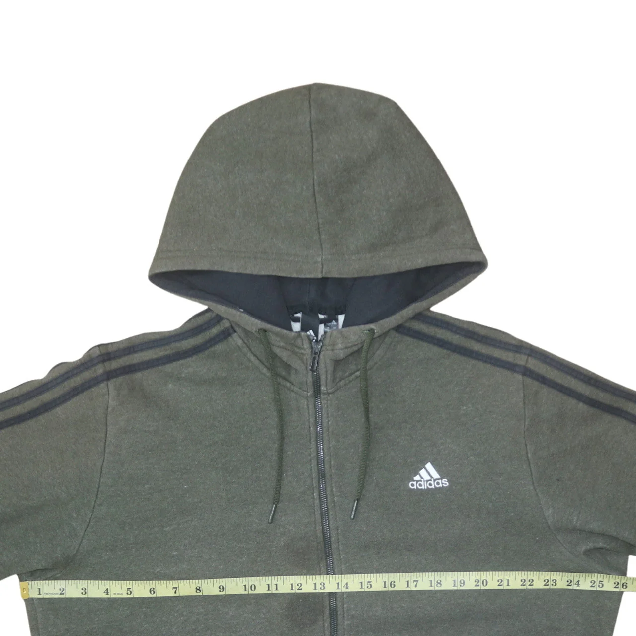 Adidas Men’s Green XL Full Zip Fleece Hoodie Sweatshirt - Image 2