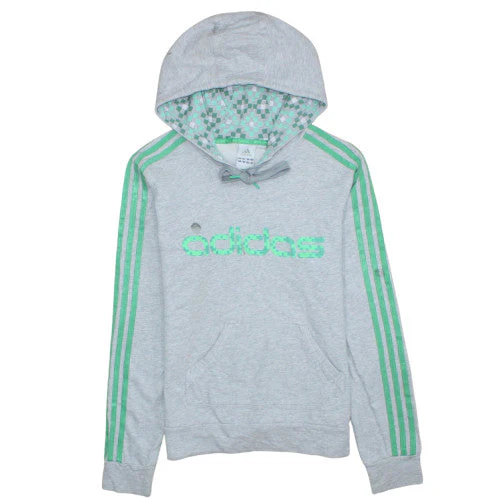 Adidas Men’s Grey Pullover Hoodie M Sports Graphic Sweatshirt