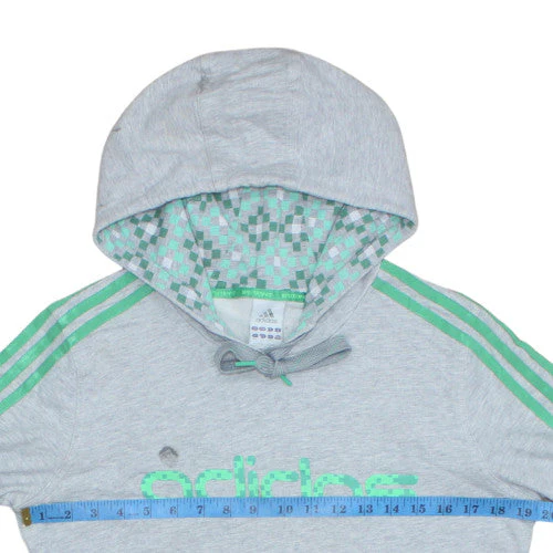 Adidas Men’s Grey Pullover Hoodie M Sports Graphic Sweatshirt - Image 2