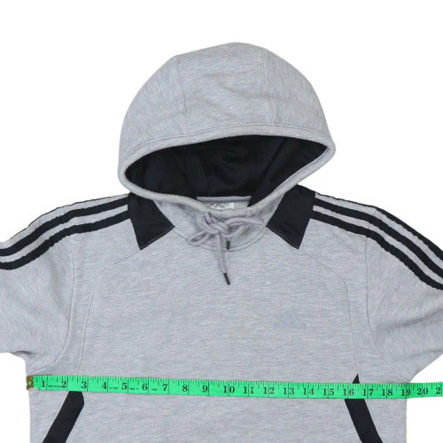 Adidas Men’s Grey Pullover Hoodie Size M Sports Fleece Sweatshirt - Image 3
