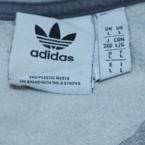 Adidas Men’s Grey Pullover Sweatshirt L Crew Neck Zip Pocket - Image 5