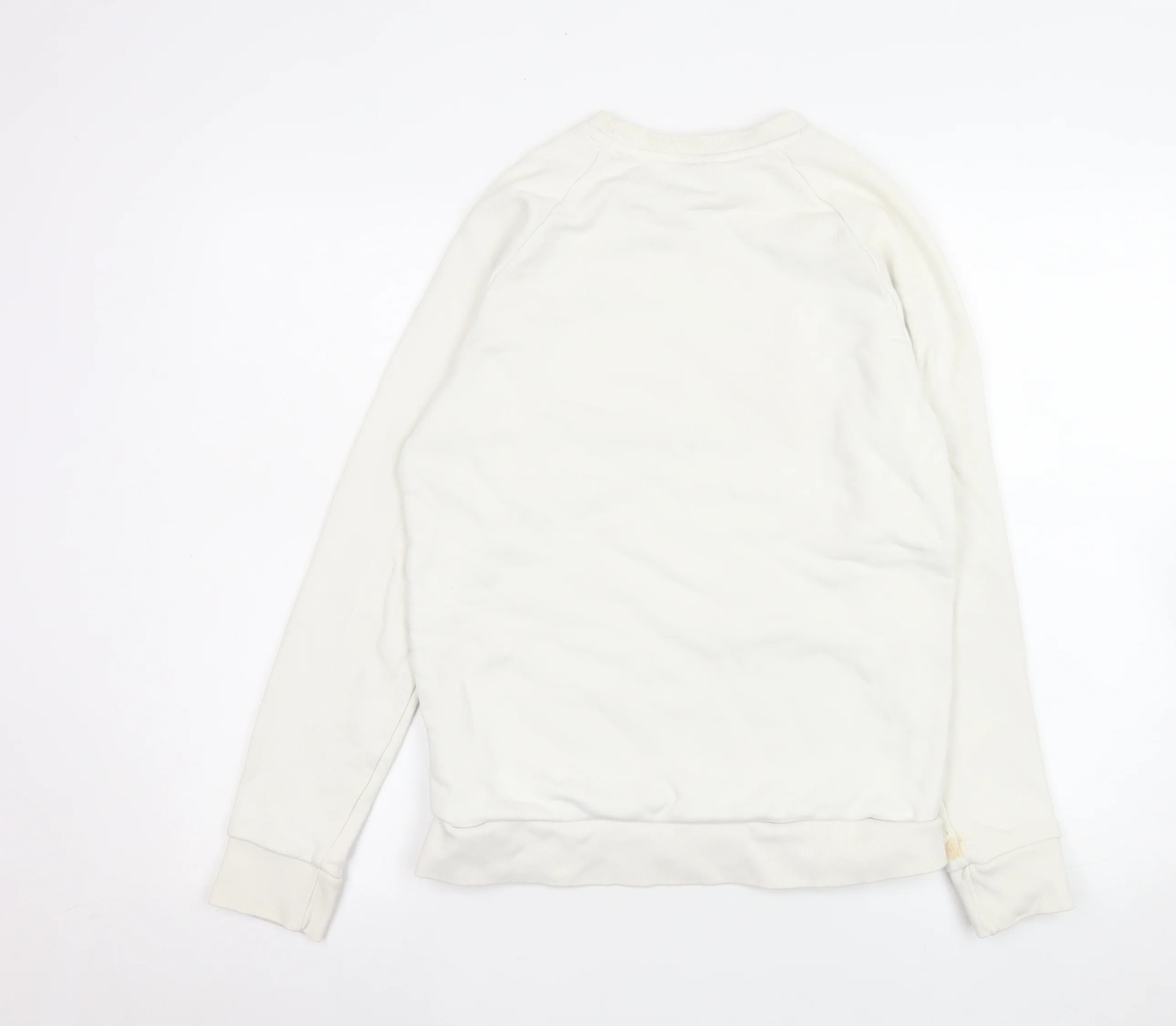 Adidas Men’s Ivory Crew Neck Pullover Sweatshirt XS Logo Cotton - Image 3