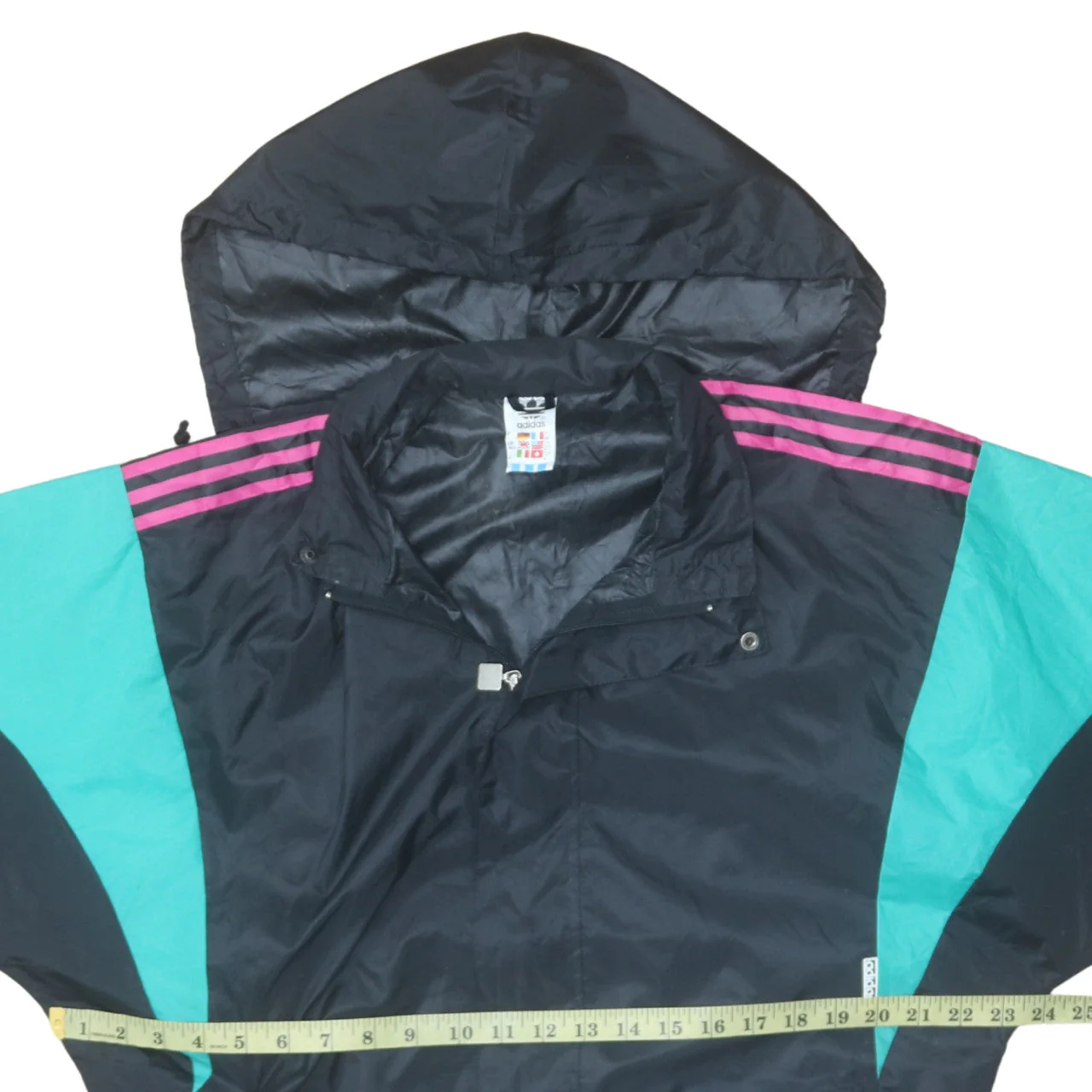 adidas Men’s Multicoloured 90s Retro Windbreaker Jacket Size S - Image 2