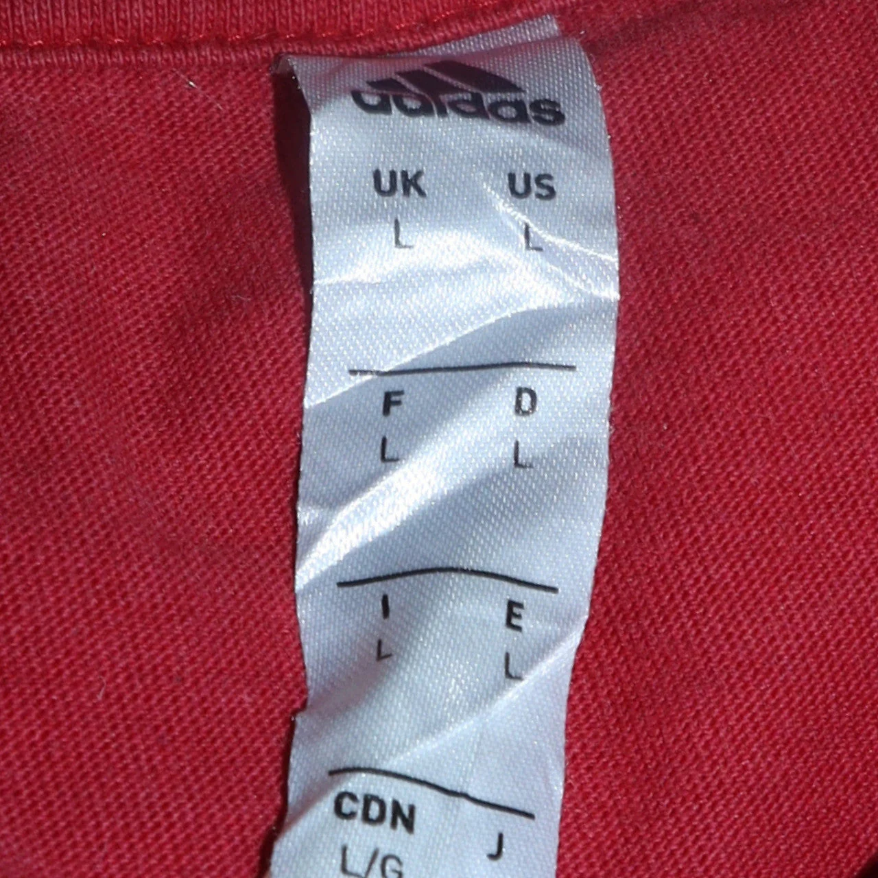 Adidas Men’s Red Cotton Short Sleeve Crew Neck T-Shirt Size L - Image 5