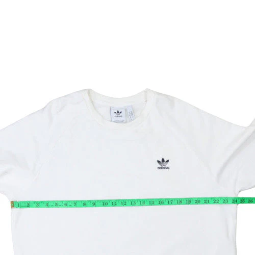 Adidas Men’s White XL Crew Neck Pullover Sweatshirt Logo Lightweight - Image 2