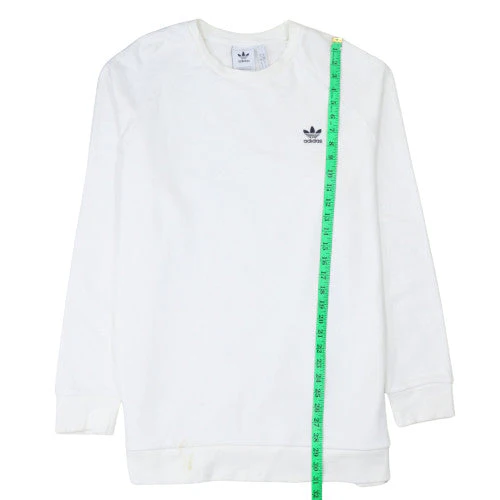 Adidas Men’s White XL Crew Neck Pullover Sweatshirt Logo Lightweight - Image 3
