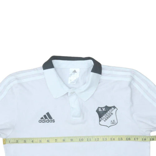 Adidas Men White SV Concordia Langen Polo Shirt Size M Athletic Fit - Image 2