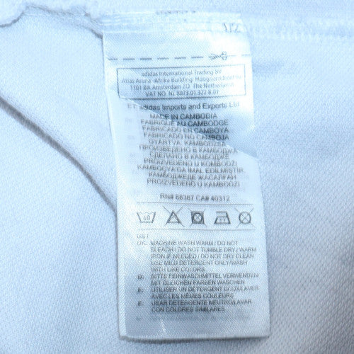 Adidas Men White SV Concordia Langen Polo Shirt Size M Athletic Fit - Image 6