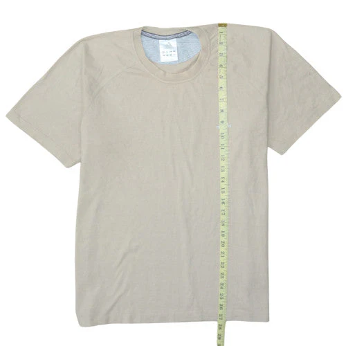 Adidas Men's Beige Cotton Crew Neck Short Sleeve T-Shirt L - Image 2