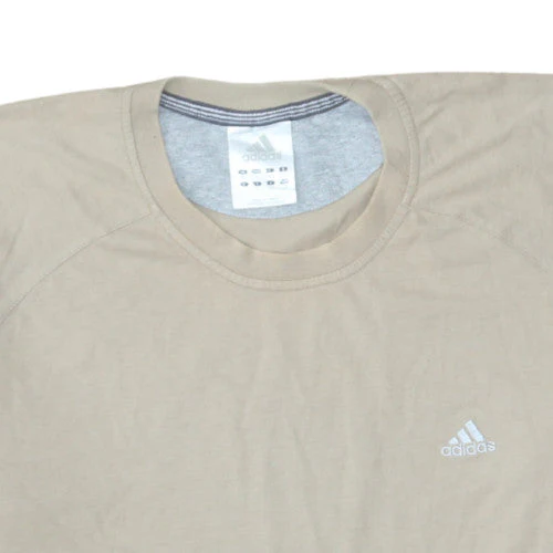 Adidas Men's Beige Cotton Crew Neck Short Sleeve T-Shirt L - Image 7