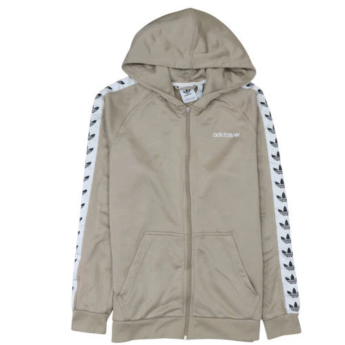 Adidas Men's Beige Full Zip Hooded Sweatshirt Size M