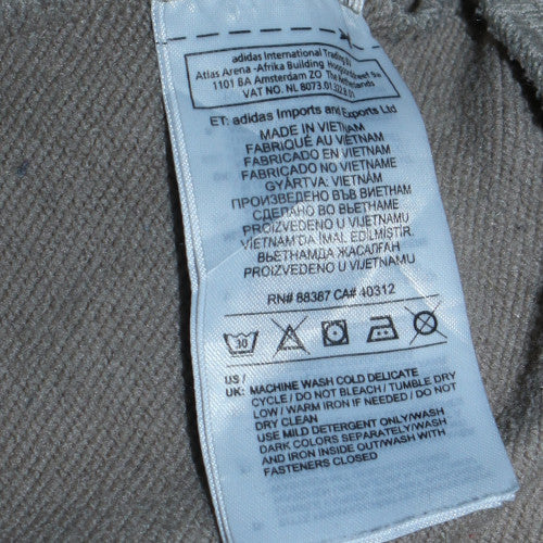 Adidas Men's Beige Full Zip Hooded Sweatshirt Size M - Image 6