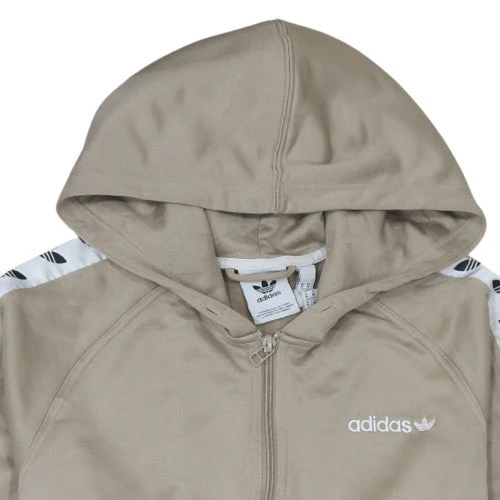 Adidas Men's Beige Full Zip Hooded Sweatshirt Size M - Image 8