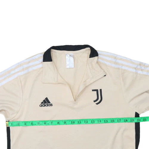 Adidas Men's Beige L 1/4 Zip Football Sweatshirt - Image 2