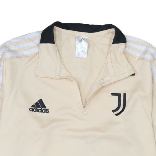 Adidas Men's Beige L 1/4 Zip Football Sweatshirt - Image 7