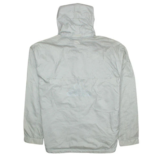 Adidas Men's Beige L Hooded Windbreaker Jacket Full Zip Sportswear - Image 4