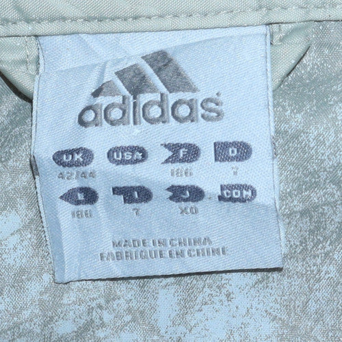 Adidas Men's Beige L Hooded Windbreaker Jacket Full Zip Sportswear - Image 5