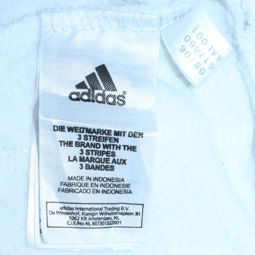 Adidas Men's Beige Navy Logo Crew Neck Sweatshirt Size L - Image 6