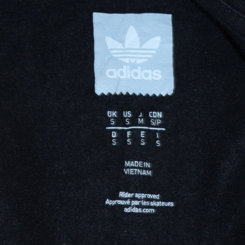 Adidas Mens Black 1/2 Zip Skateboarding Sweatshirt Size S - Image 5