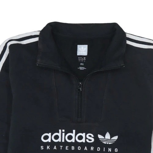 Adidas Mens Black 1/2 Zip Skateboarding Sweatshirt Size S - Image 8